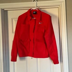 Nike Women's Red Utility Jacket with Swoosh
